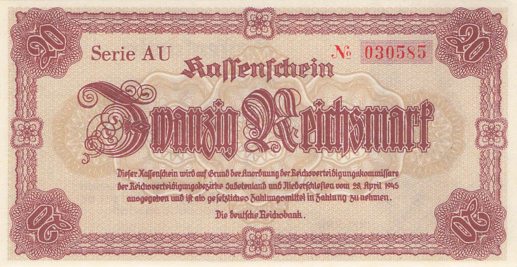 Notausgaben 1945 ( Ro. 180 - 187)